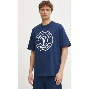 Pánské tričko Bavlněné tričko Versace Jeans Couture tmavomodrá barva, s potiskem, 78GAHE08 CJ00E 78GAHE08.CJ00E 59A, vel. XXL