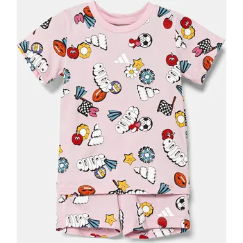 Dětská bavlněná souprava adidas JI6235 růžová 30X, vel. 62