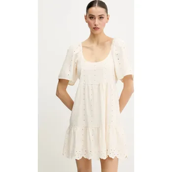 Dámské šaty Šaty s příměsí lnu Rip Curl SAN CARLOS béžová barva, mini, 06IWDR 01X, vel. S