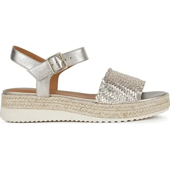 Dámské sandále Kožené sandály Geox D EOLIE dámské, stříbrná barva, na platformě, D25SRF 0CF6E CB500 D25SRF.0CF6E.CB500 SLV, EUR 41