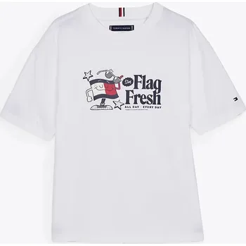 Dívčí tričko Dětské bavlněné tričko Tommy Hilfiger KB0KB09354.74.122.PPYA bílá 00X, vel. 80