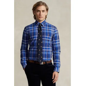 Pánská košile Bavlněná košile Polo Ralph Lauren 710897267 modrá 05A, vel. M