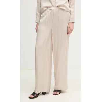 Dámské kalhoty Kalhoty Calvin Klein Jeans dámské, béžová barva, široké, high waist, J20J224845 01X, vel. S