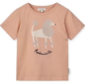 Dětské bavlněné tričko Liewood Apia Placement Shortsleeve T-shirt oranžová barva, s potiskem, LW19844 24X, vel. 80