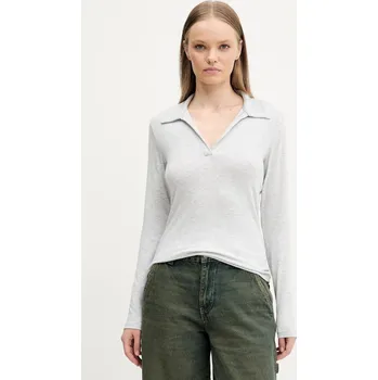 Pánské tričko Tričko s dlouhým rukávem Abercrombie & Fitch šedá barva, KI139-5208 KI139.5208.112 90X, vel. M