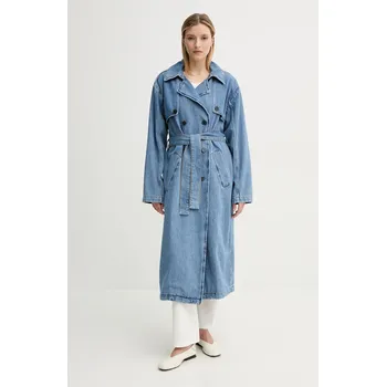 Dámský kabát Džínový trenčkot BA&SH TRESCA 1E25TRES modrá 55J, vel. S