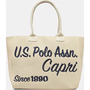 Bavlněná taška U.S. Polo Assn. Pool BEU2P8697WCO béžová 12X, vel. ONE SIZE