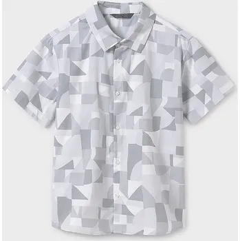 Chlapecká košile Dětská bavlněná košile Mayoral šedá barva, 6138 6138.7C.Junior.PPYA 09X, vel. 140