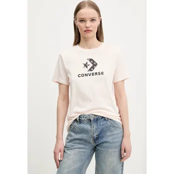 Pánské tričko Bavlněné tričko Converse růžová barva, 10027386-A02 10027386.A02 03X, vel. XXS