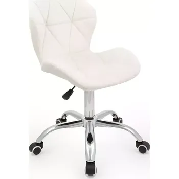 LuxuryForm DESIGN Židle LIVIO VELUR na stříbrné podstavě s kolečky - bílá