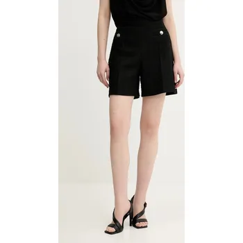 Dámské kraťasy Kraťasy HUGO dámské, černá barva, hladké, high waist, 50537635 99X, vel. 40