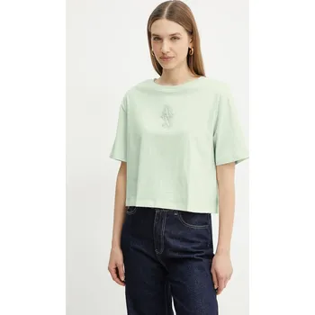 Pánské tričko Bavlněné tričko Armani Exchange zelená barva, XW000102 AF10359 XW000102.AF10359 07X, vel. XS