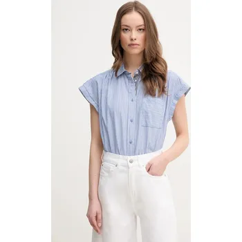 Pánská košile Bavlněná košile Pepe Jeans DIXIT modrá barva, relaxed, s klasickým límcem, PL305043 55X, vel. L