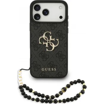 Telefonní příslušenství Zadní kryt Guess PU 4G Metal Logo Strap pro iPhone 17 Pro Max Black