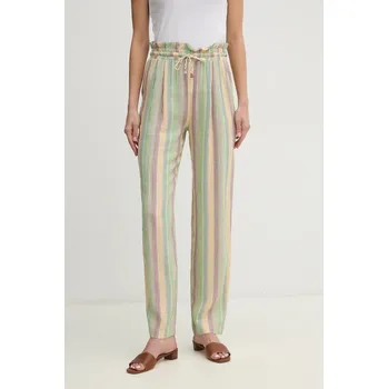 Dámské kalhoty Kalhoty s příměsí lnu La Petite Française PETRUS PFPETRUS zelená 70X, vel. 40