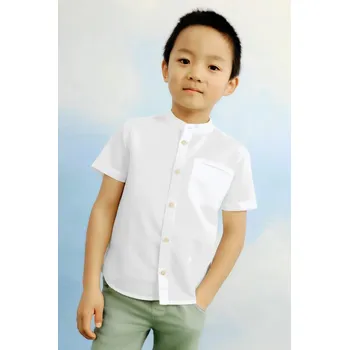 Chlapecká košile Dětská košile s příměsí lnu Mayoral 3113.5A.Mini.PPYA béžová 01X, vel. 110