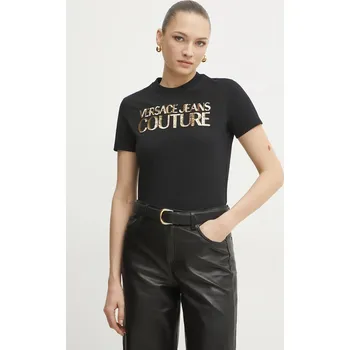 Pánské tričko Bavlněné tričko Versace Jeans Couture černá barva, 78HAHE02 CJ00E 78HAHE02.CJ00E 99A, vel. M