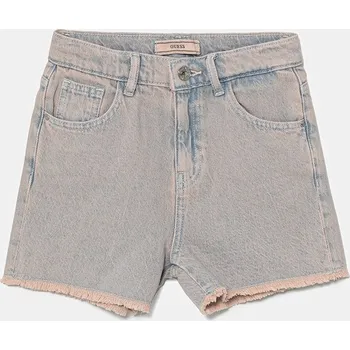 Chlapecké kraťasy Dětské riflové kraťasy Guess fialová barva, hladké, nastavitelný pas, J5GD00 D5NI0 J5GD00.D5NI0.PPYA 94X, vel. 158-166