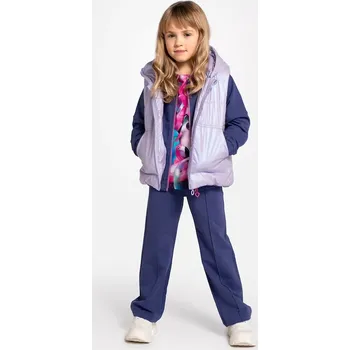 Dětské tepláky Coccodrillo fialová barva, hladké, COSMIC GIRL KIDS WC5120101CGK 54X, vel. 104