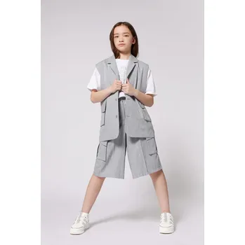 Dívčí vesta Dětská vesta Dkny D62278.156.162 šedá 90X, vel. 162
