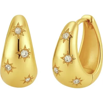 Náušnice Atreya Atreya Stříbrná pozlacená kruhová náušnice Stardust hoop Množství: 1 samostatný kus