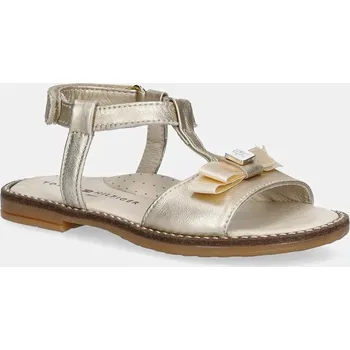 Dívčí sandály Dětské kožené sandály Tommy Hilfiger zlatá barva, T1A2-33940 T1A2.33940.24.29 10Y, EUR 27