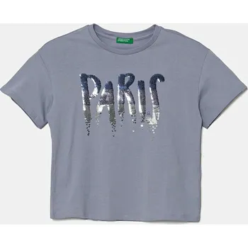 Dětská móda Dětské bavlněné tričko United Colors of Benetton 3I1XC10NY.G.Seasonal modrá 05X, vel. 130