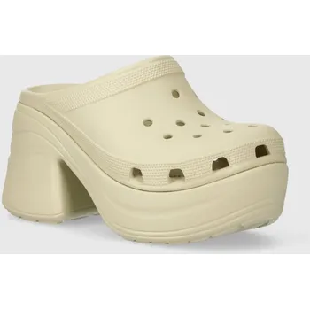Dámské pantofle Pantofle Crocs Siren Clog dámské, béžová barva, na platformě, 208547 208547.2Y2 01X, EUR 39/40