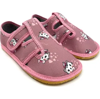 Dívčí bačkory Barefoot bačkory Crave Pink Cat 23, Vnitřní délka boty: 14,3 cm, Vnitřní šířka boty: 5,4 cm
