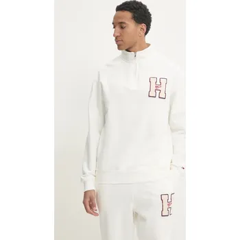 Pánská mikina Bavlněná mikina Tommy Jeans pánská, béžová barva, s aplikací, DM0DM21263 01X, vel. S