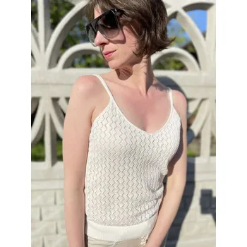 Top Esqualo 7015 krémový na ramínka se vzorem Velikost: 38