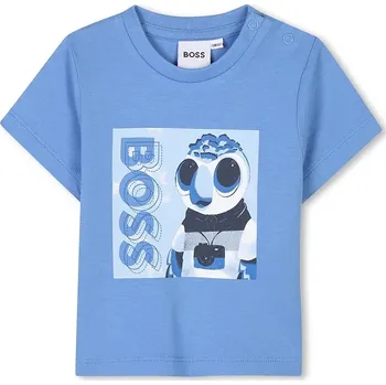 Chlapecké tričko Bavlněné dětské tričko BOSS J52110.67.81 modrá 50X, vel. 67