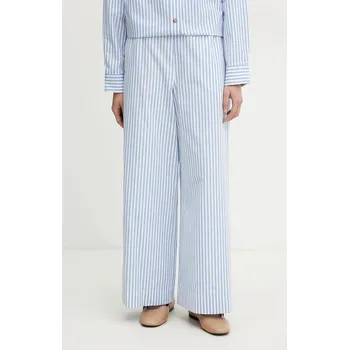 Dámské kalhoty Bavlněné kalhoty MM by MaxMara 2516131028600 modrá 50A, vel. 36