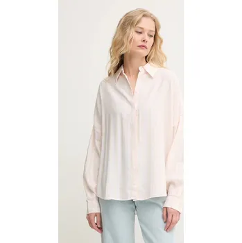 Dámská košile Košile s příměsí lnu Mos Mosh dámská, růžová barva, relaxed, s klasickým límcem, 151160 03X, vel. XS