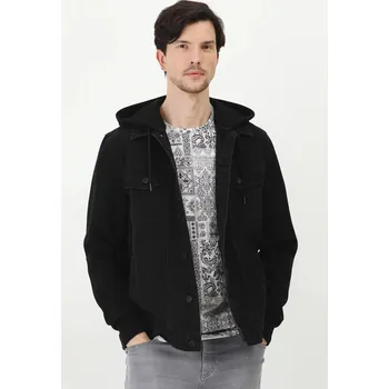 Bavlněná džínová bunda Medicine pánská, černá barva, přechodná RS25.KUM400 99X, vel. XL