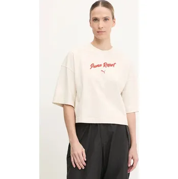Dámské tričko Bavlněné tričko Puma 629776 béžová 01X, vel. L