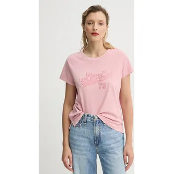 Dámské tričko Bavlněné tričko Levi's dámské, růžová barva, A8804 03X, vel. XS