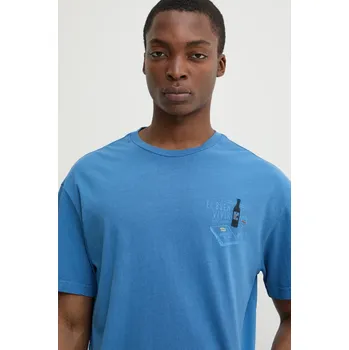 Pánské tričko Bavlněné tričko Solid ORVAL fialová barva, s aplikací, 21108505.184041 54X, vel. M