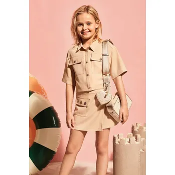 Pánské kraťasy Dětské kraťasy Michael Kors béžová barva, hladké, R30338 R30338.114.150 80X, vel. 138