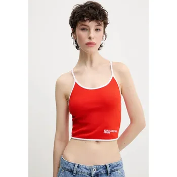 Dámské tričko Top Karl Lagerfeld Jeans A2W17026 červená 29X, vel. XS