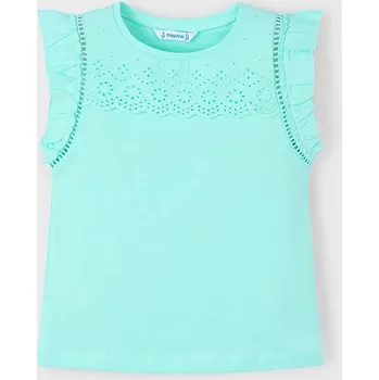 Dětská móda Dětské bavlněné tričko Mayoral 3020.6L.Mini.PPYA tyrkysová 65X, vel. 122