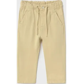 Dívčí kalhoty Kalhoty s lněnou směsí pro děti Mayoral relaxed fit 1580.3E.Baby.PPYA zelená 81X, vel. 86