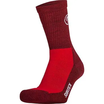 Dámské ponožky Surtex volný lem pro dospělé (75% merinové vlny) Barva: červená s vínovou, Velikost: 3 - 5 (eur 35-38)