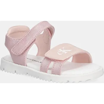Dívčí sandály Dětské sandály Calvin Klein Jeans růžová barva, V1A2-82039 V1A2.82039.20.29 30X, EUR 22