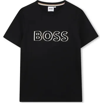 Chlapecké tričko Dětské bavlněné tričko BOSS černá barva, s potiskem, J52034 J52034.162.174 99X, vel. 174