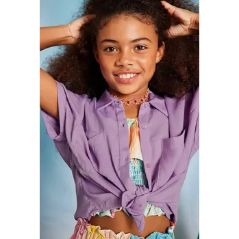 Chlapecká košile Dětská košile Mayoral 6147.8E.Junior.PPYA fialová 40X, vel. 128