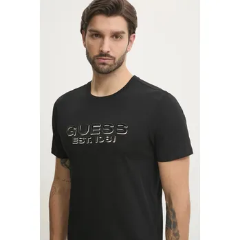 Bavlněné tričko Guess černá barva, s aplikací, M5RI50 K9RM1 M5RI50.K9RM1 99X, vel. L