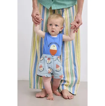 Kojenecké oblečení Dětské bavlněné šortky Bobo Choses Morning Egg 125AB048 modrá 55X, vel. 68