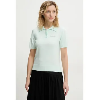 Pánské tričko Polo tričko z vlněné směsi 2NDDAY Jean tyrkysová barva, 2252348408 65X, vel. XS