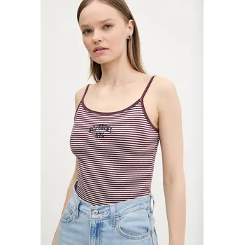 Top Superdry vínová barva, W6012036A-E9I W6012036A.E9I 93A, vel. L